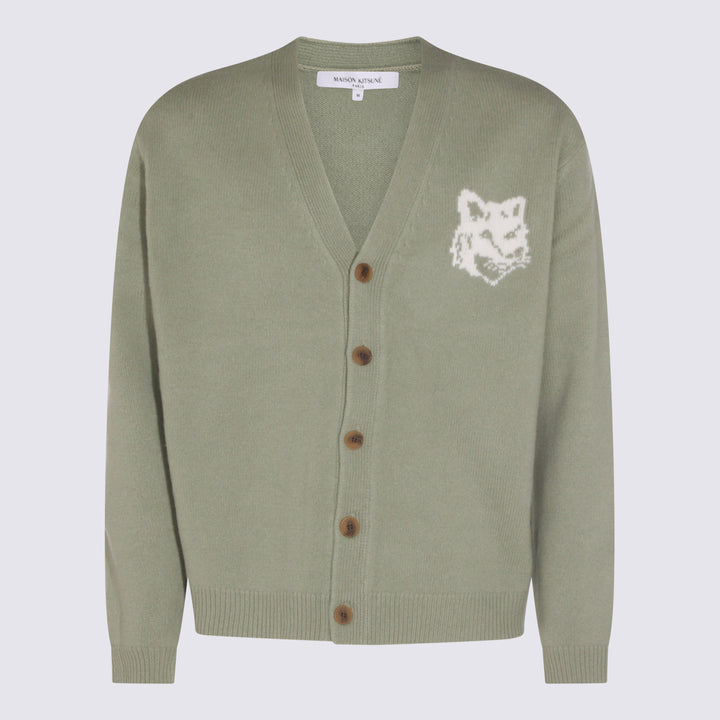 Maison Kitsune' Sweaters - SAGE GREEN/ECRU | 73b7d0b060bf1f8e415ef6f574d5197ae7232e1f