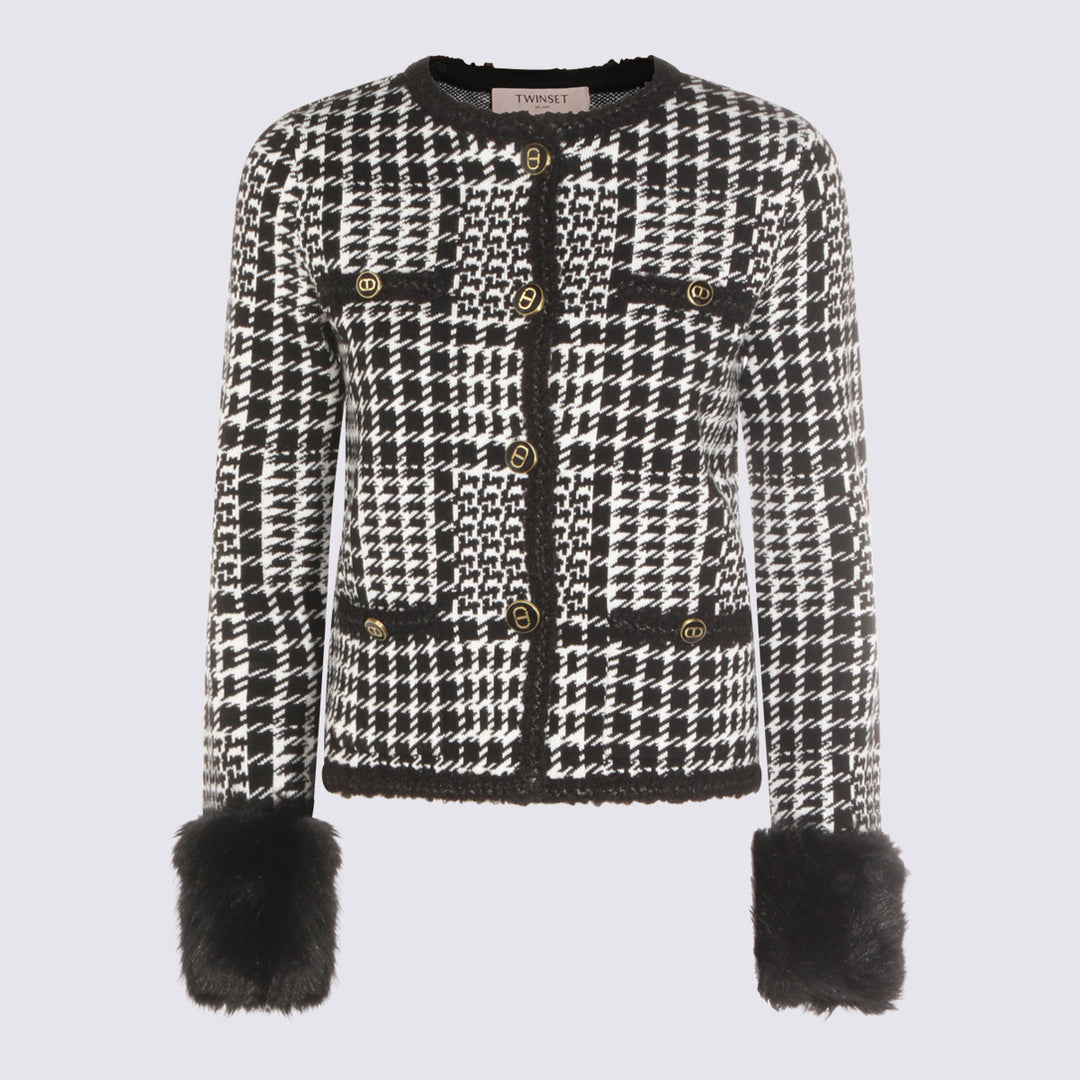 Twin-Set Jackets - CHECK NEVE/NERO | b43e4baf8b7af62bc5221e90dc040694a475bbd1