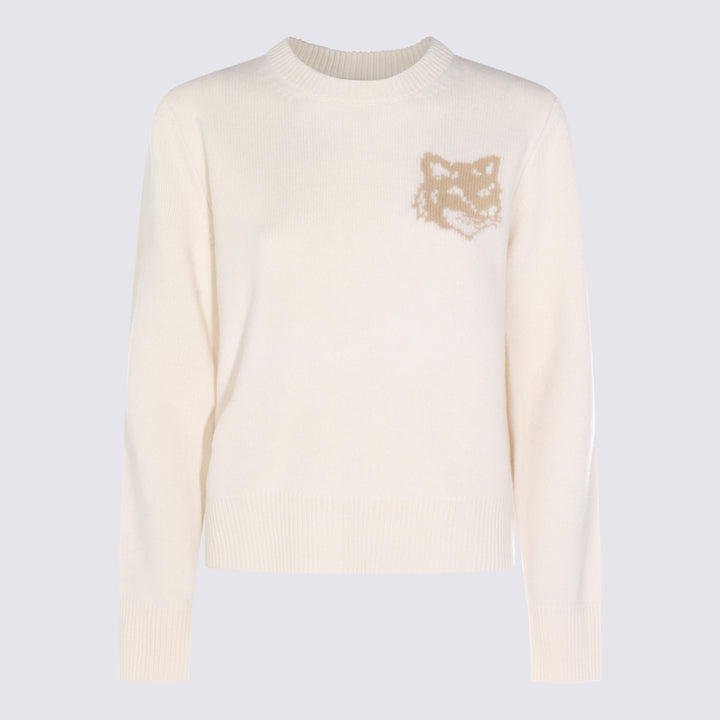Maison Kitsune' Sweaters - ECRU / TAN BEIGE | 0944e111b7b442ee67546c543dcc2a96074a8b59