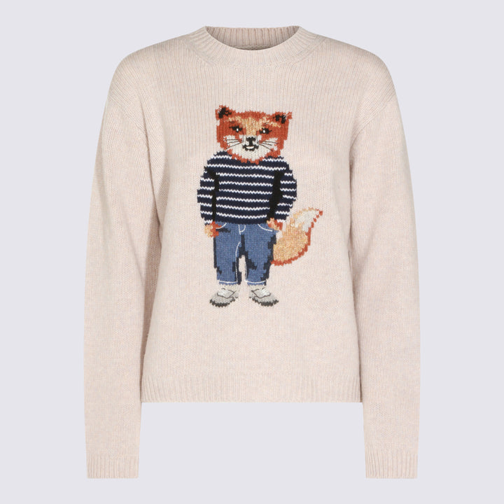 Maison Kitsune' Sweaters - PARCHMENT WHITE | 0b5ec0a05b2846e1e2da3360dbd20b0c4eff4fe6