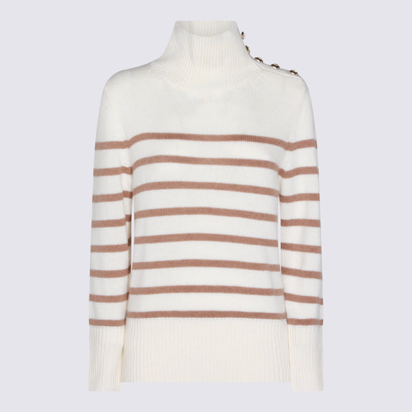 Sweaters Blanc/Camel
