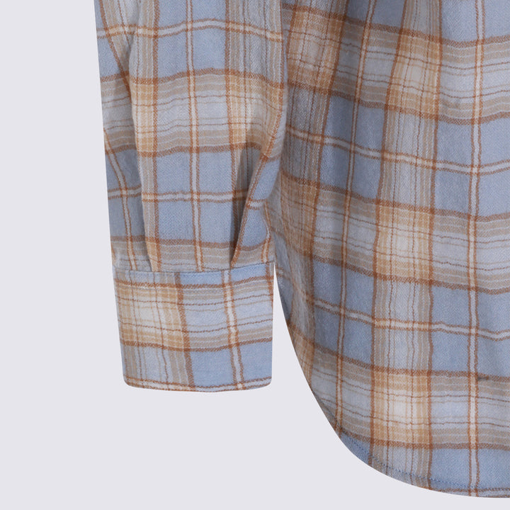 Auralee Shirts - LIGHT BLUE X BEIGE | 27953a28576e9589c19cc797ecde8a1c454ea84e