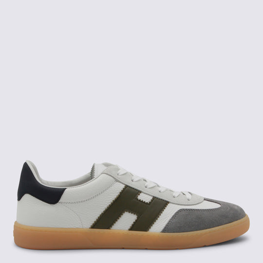 Sneakers Bianco-Oliva-Navy