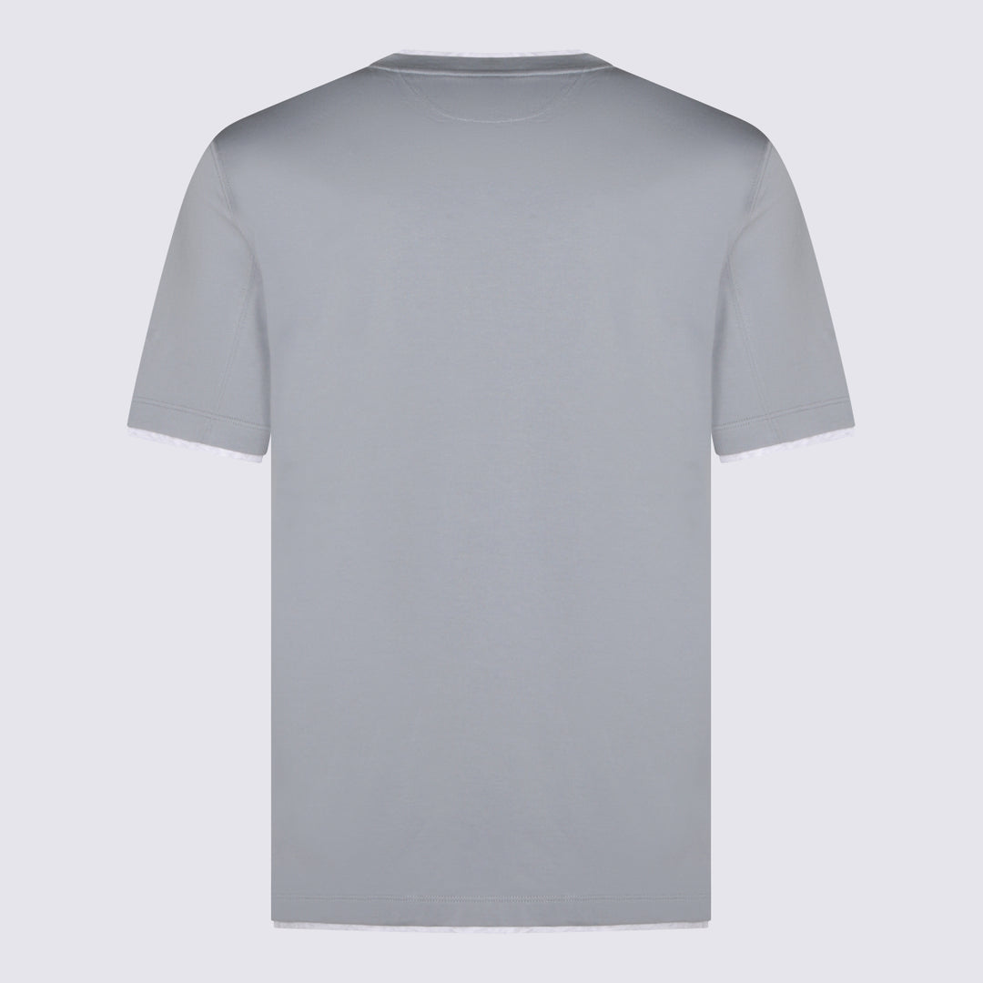 Brunello Cucinelli T-shirts and Polos - Blue and green | 099184bfa2e5741d2d9598b16858801113ff5dc9