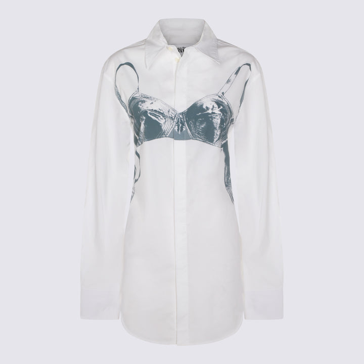 Jean Paul Gaultier Shirts - WHITE/BLUEGREY | 0356c3b6834ccf73ecf25715466b32bd223a3e2b