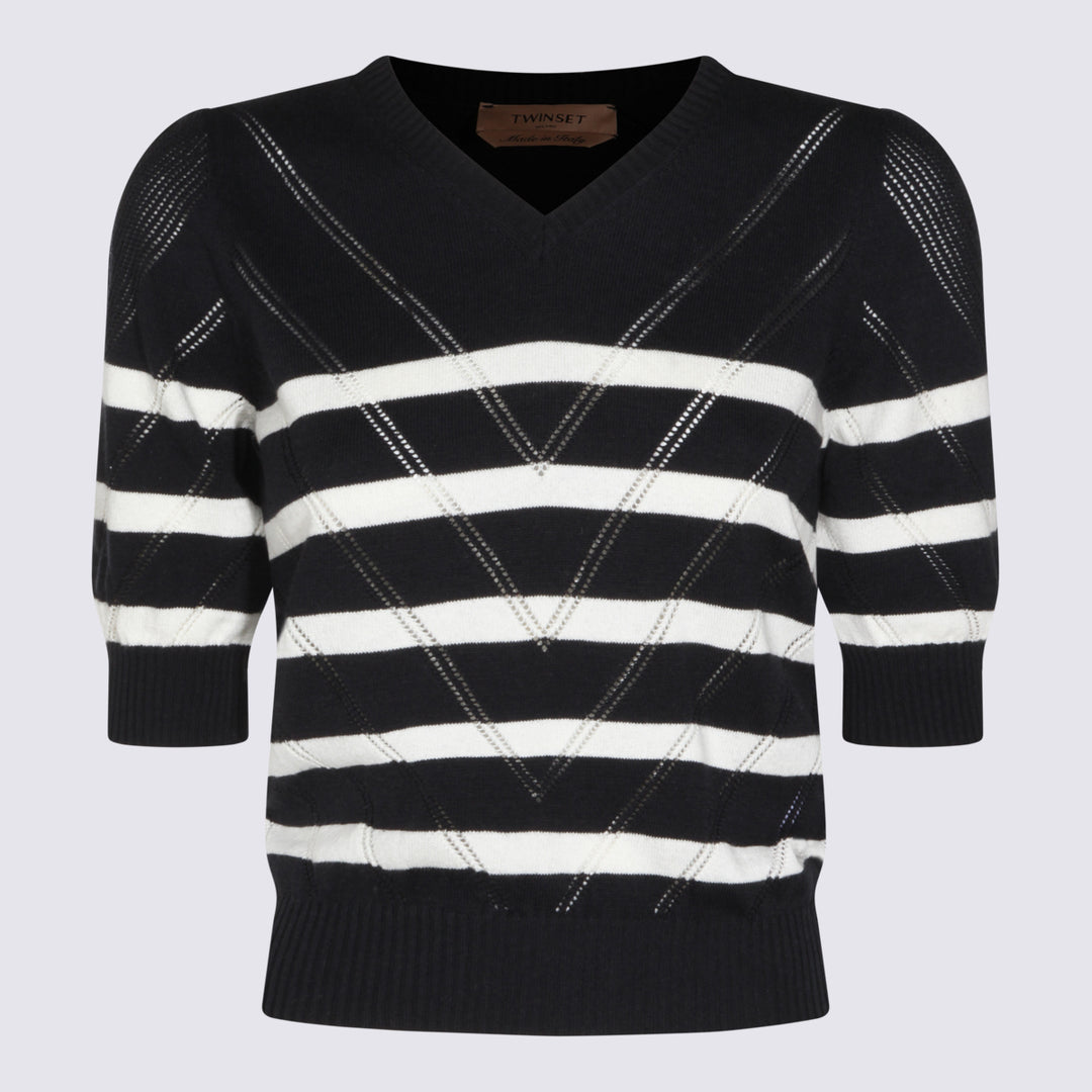 Twin-Set Sweaters - RIGA BLUE/NEVE | 3f324b8acf0aa3fa20a863fc4507c1ccfb896c5b