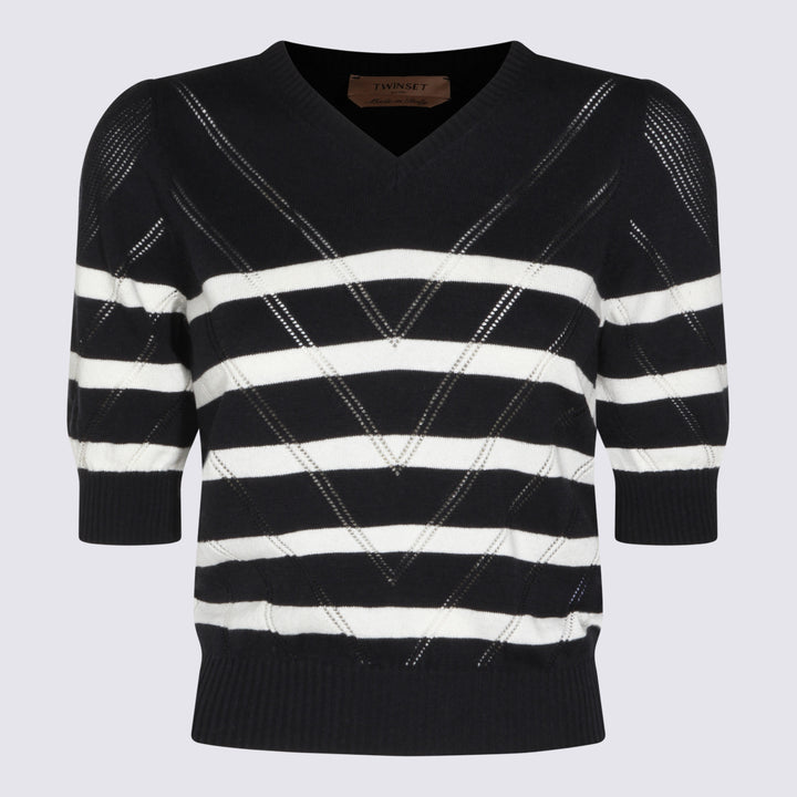 Twin-Set Sweaters - RIGA BLUE/NEVE | 3f324b8acf0aa3fa20a863fc4507c1ccfb896c5b