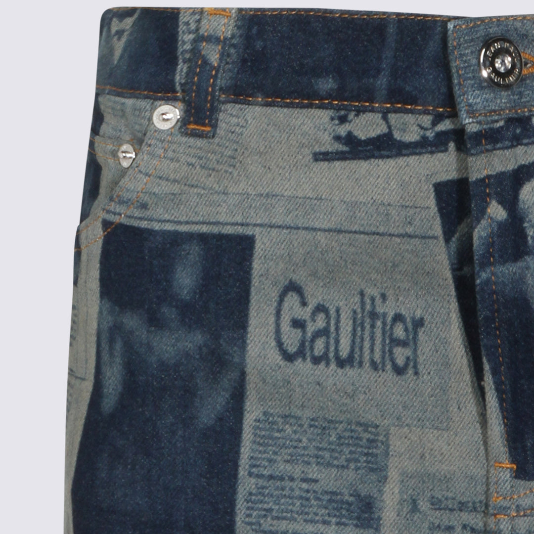 Jean Paul Gaultier Skirts - INDIGO/BEIGE | fe517898ee7d52eacee384eebd676fbbdfb9af55