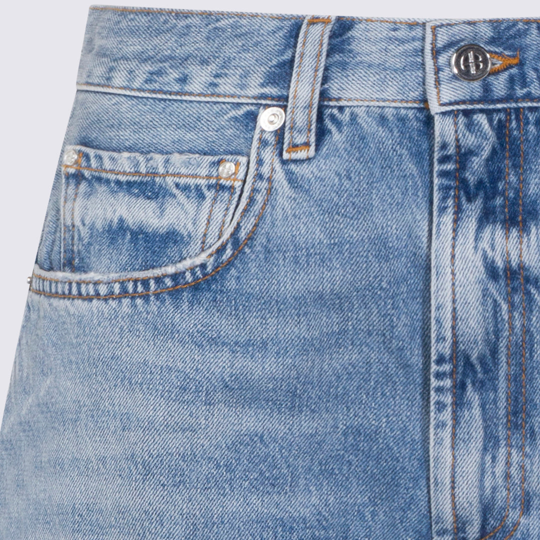 Anine Bing Shorts - Washed Blue | 075f1dc9eabf44fb4bb013ef27ae342a4fcb7cbe