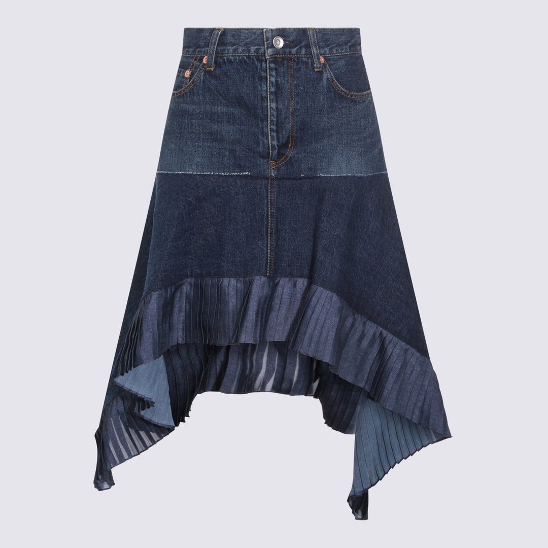 Sacai Skirts - Blu e verdi | 372255082325fcf8ae88673688cb0d628e4b5d79