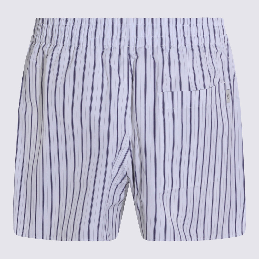 Ami Paris Shorts - White-Blue | 32928e9f5b4094d404c99f24c70b8b911e57009a