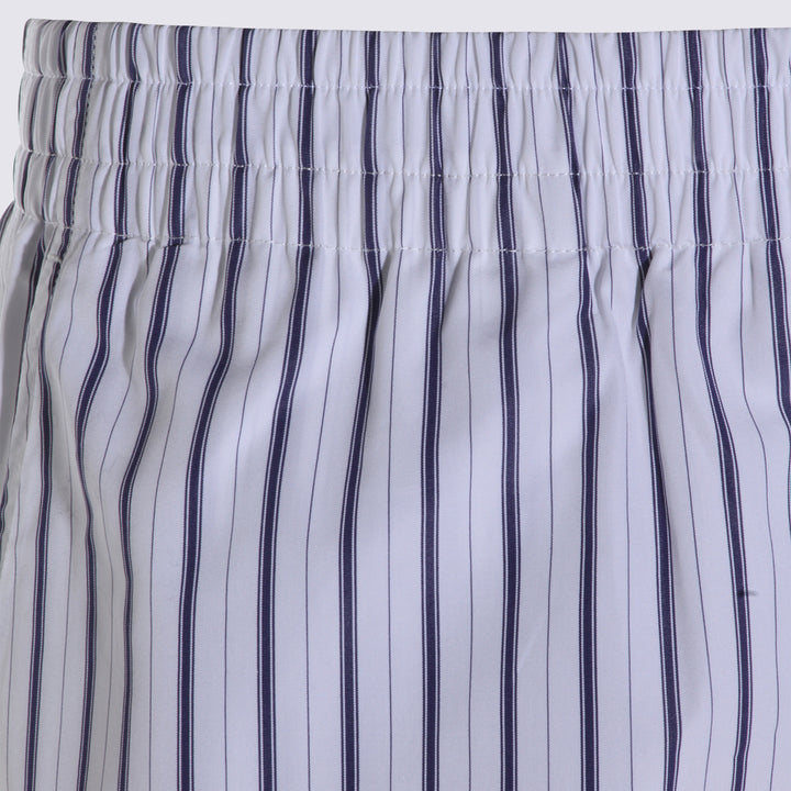 Ami Paris Shorts - White-Blue | ab37d9083d1188960af0154b3e3e6cc9bebcdab9
