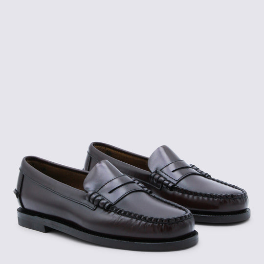 Flat Shoes Brown Burgundy