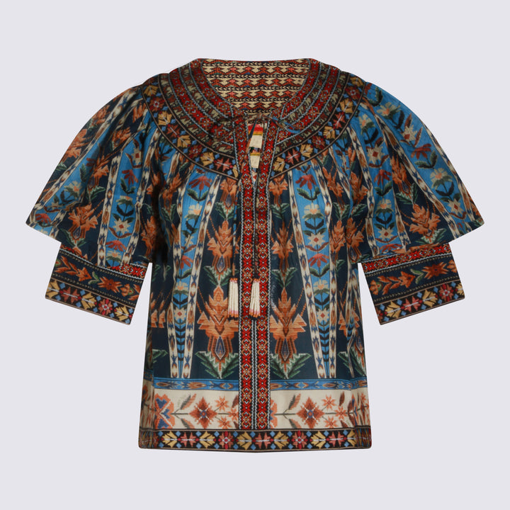 Farm Rio Top - EMBROIDERED TAPESTRY BLUE | 896be5ffe5539dfe959d366f8089ede940b92fbb