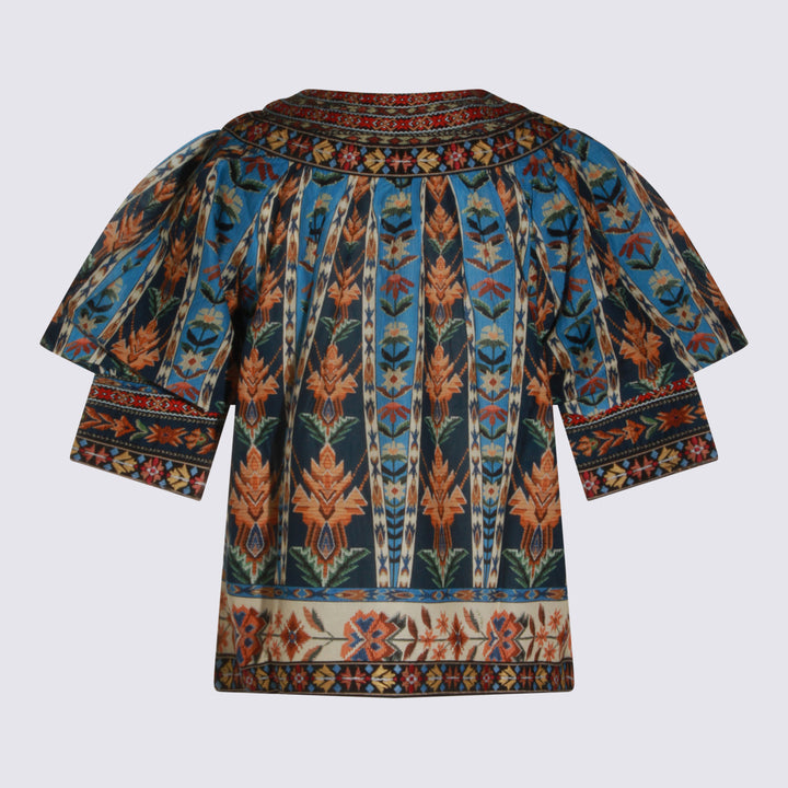 Farm Rio Top - EMBROIDERED TAPESTRY BLUE | c4bdc0aa78a38e1ec46a23b530c9ac0976ceff78