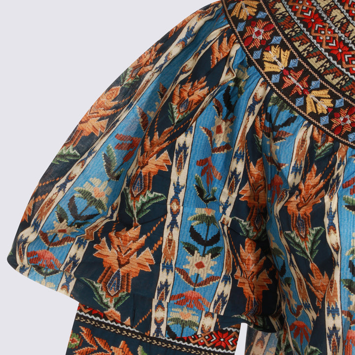 Farm Rio Top - EMBROIDERED TAPESTRY BLUE | dc405aeab629321068b159e11fde22dfeecca609