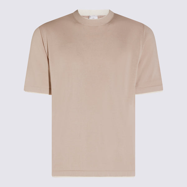 T-Shirts And Polos Sabbia-Bianco