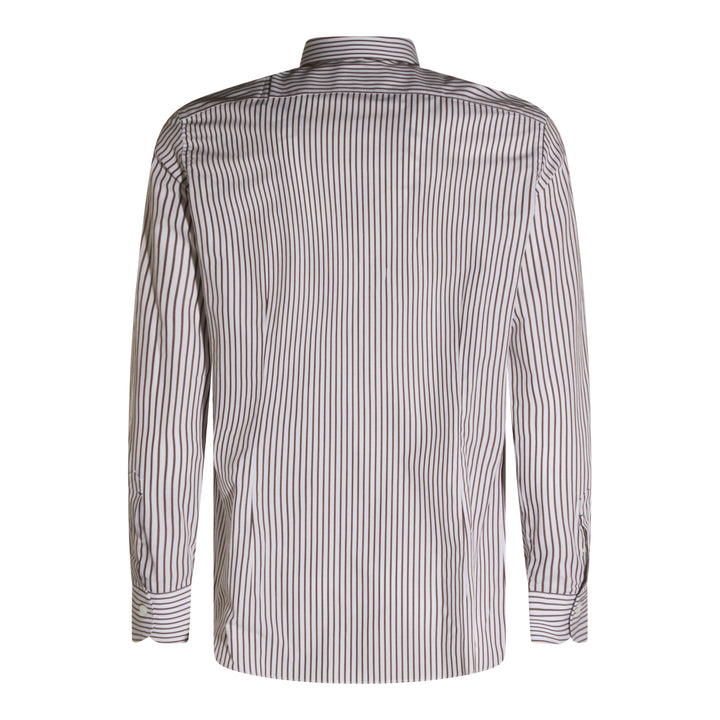 Mazzarelli Shirts - BIANCO-CAFFE | f0b9a97f1022987e273d8de6a54603ec57220d4f