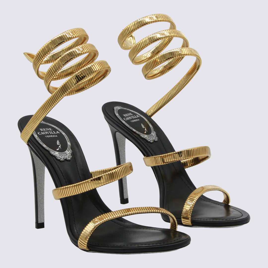 René Caovilla Sandals - Black/gold | 7af27256fa0fe1aeb2e5203297d749e579b1742b