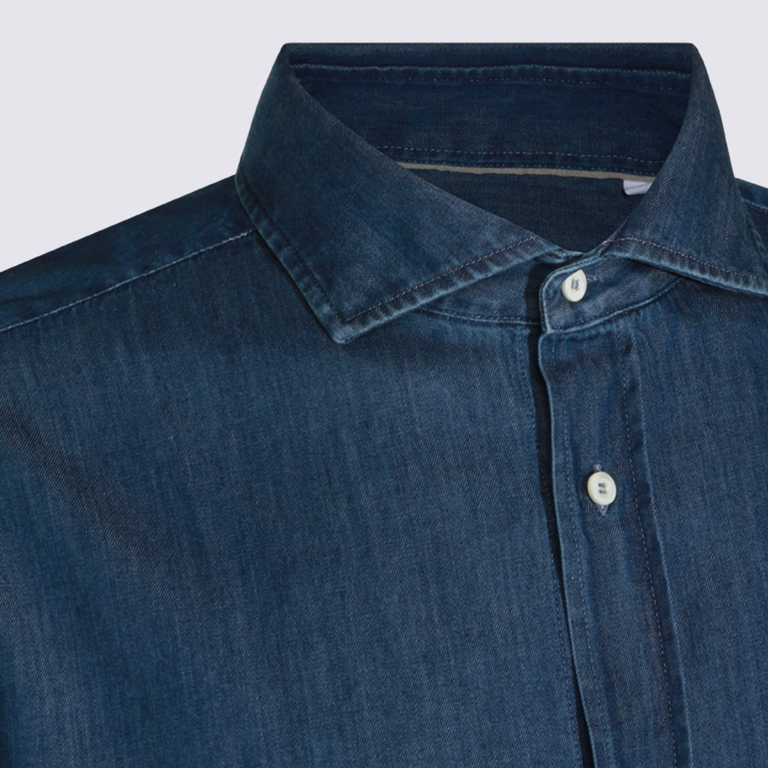 Brunello Cucinelli Shirts - Indigo | 81a94a94ae5bea407eab82ac5c998a11401553bc