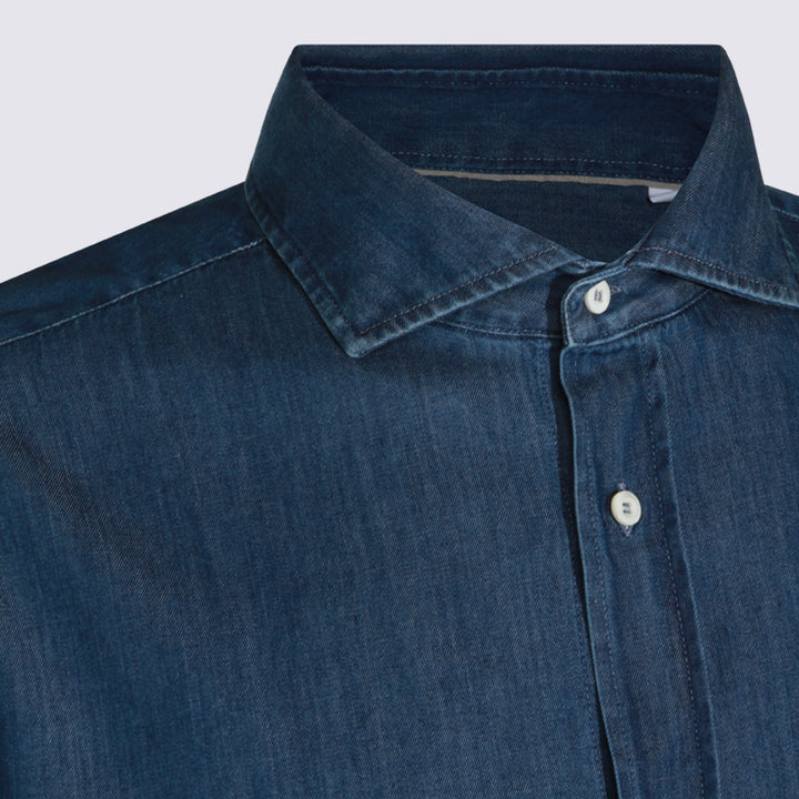 Brunello Cucinelli Shirts - Indigo | 81a94a94ae5bea407eab82ac5c998a11401553bc
