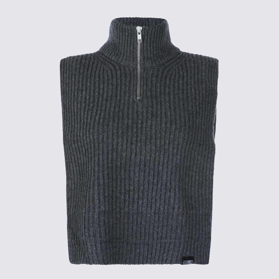 Mm6 Maison Margiela Scarfs - Dark Grey Melange | f8515f14b5d48044aafeed4125c368982d08b9ab