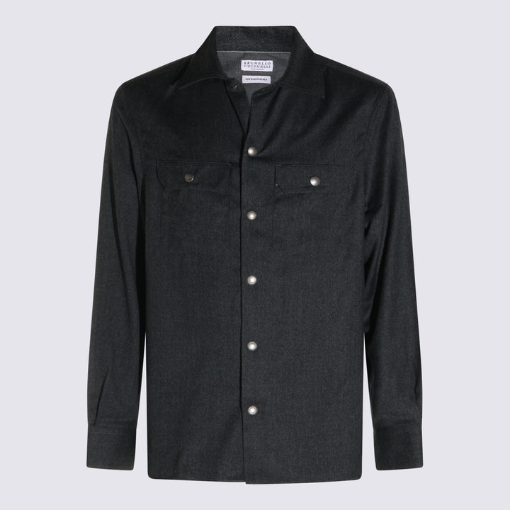 Brunello Cucinelli Shirts - Dark grey | 6c2b99cc93ccddceca002d08de7c59dac44db4da