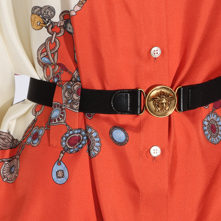 Versace Dresses - ORANGE/WHITE/GOLD | 543159815df5650a22d4e54e0bf5565c32cf241b
