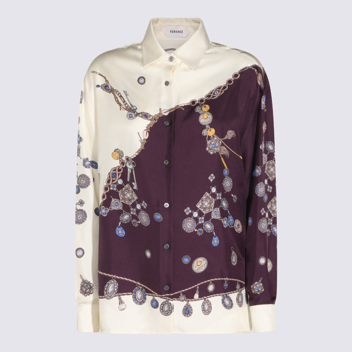 Versace Shirts - BURGUNDY/WHITE/GOLD | 4e8ebfb2468ffe7221775fe71f2e2306b2ae9aaa