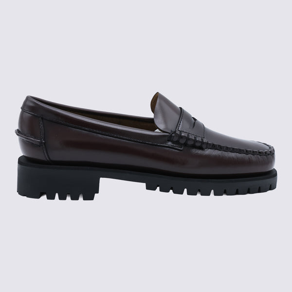Flat Shoes Brown Burgundy