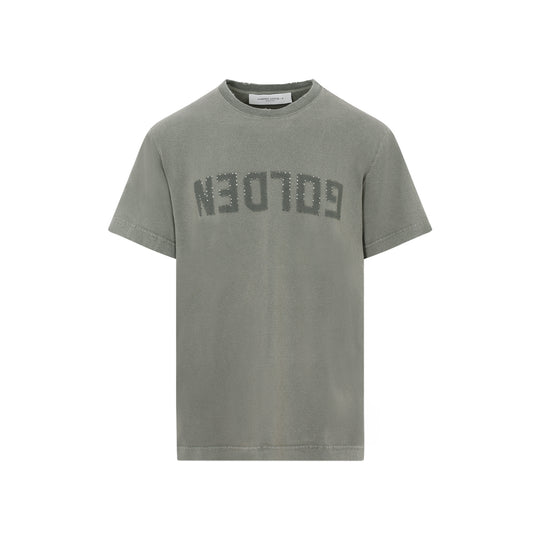 Dusty Olive Cotton Golden Regular T-Shirt