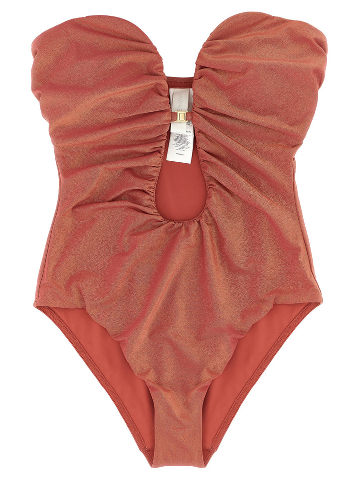 Zimmermann Rhiannon Deep Plunge Beachwear - Rosa | 96bda51ce22eba6a5ea1960c88e08b88ebdfe166