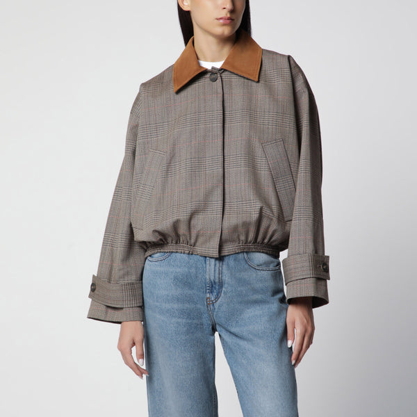 Brown Prince Of Wales Wool Jacket