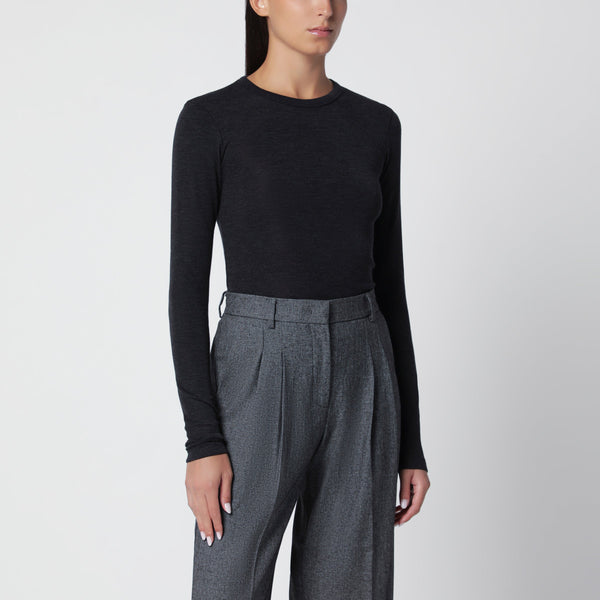 Anthracite Grey Mélange Wool Sweater