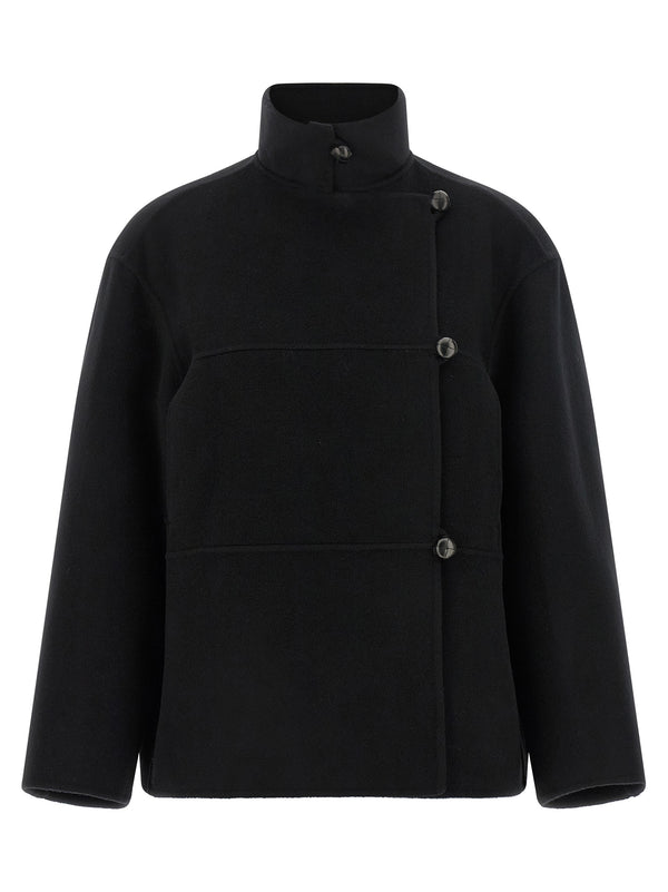 Double Wool Coat Trench E Impermeabili Nero