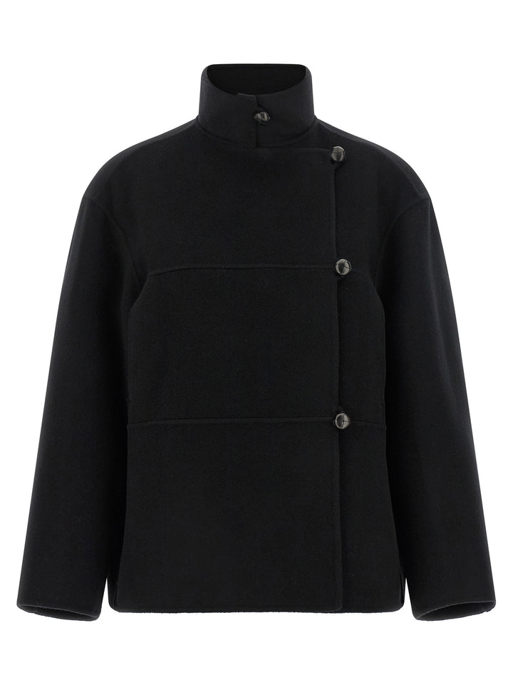 Rohe Double Wool Coat Trench e Impermeabili - Nero | 2028ef1c89c30a94de55bcff96f91c48feefe548