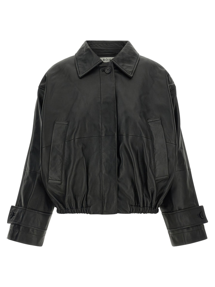 Rohe Blouson Leather Jacket Puffer Jackets - Nero | 8f9cfab752080916ee1ac44502ec53cc1543eb20