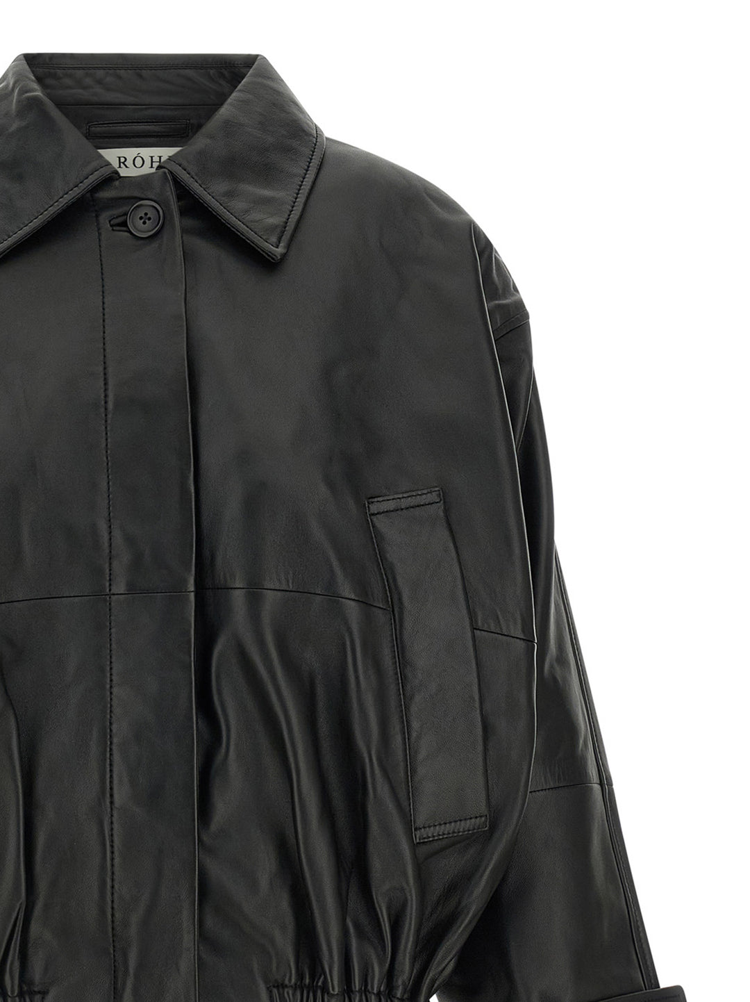 Rohe Blouson Leather Jacket Puffer Jackets - Nero | c1835158f826461fa0beb37f00fc2bf6ed607007