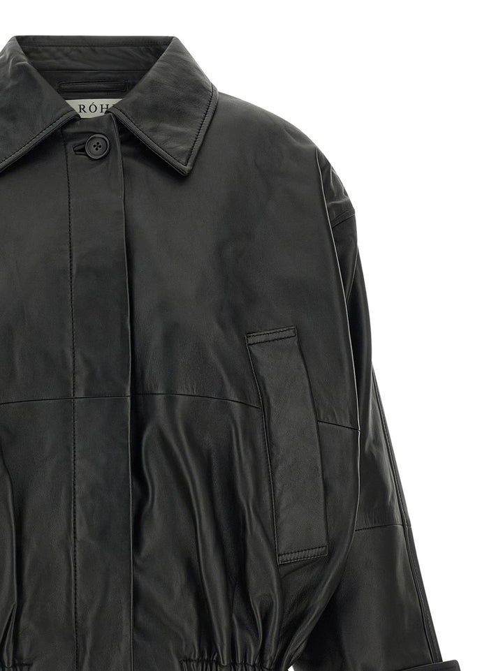 Rohe Blouson Leather Jacket Puffer Jackets - Nero | c1835158f826461fa0beb37f00fc2bf6ed607007