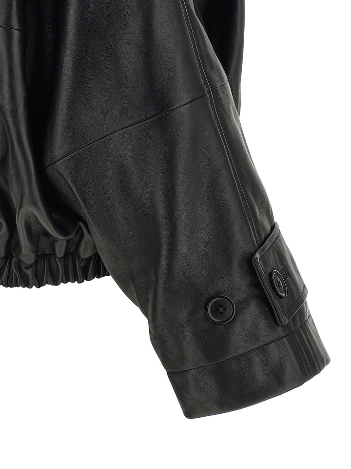 Rohe Blouson Leather Jacket Puffer Jackets - Nero | 21014399d377f1bc9141bac740341fdc397b455c