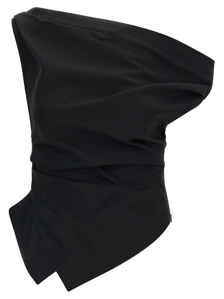 Rohe Asymmetrical Top With Draping Top - Nero | 72cc8cd3c0bf8a0d9b1e2b811ba584d3be1afc32