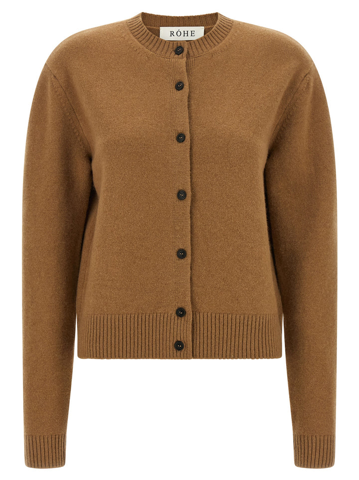 Rohe Cashmere Mixed Crew Neck Cardigan Maglioni - Marrone | 6267cf881d6eac1b872837ab2c24bad97ade60cf