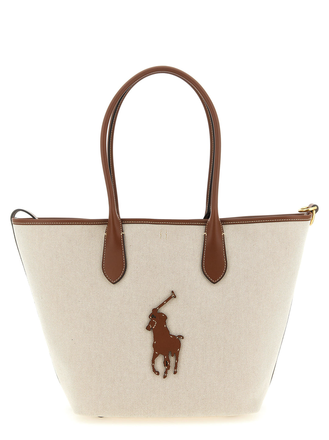 Polo Ralph Lauren Medium Canvas Shopping Bag Tote - Marrone | 267ad8663a67c842012acf2a4ba1289064011ec9