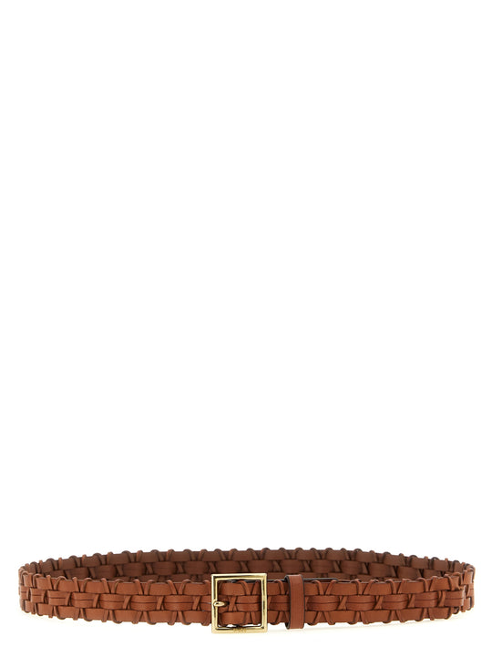 Braided Leather Belt Cinture Marrone