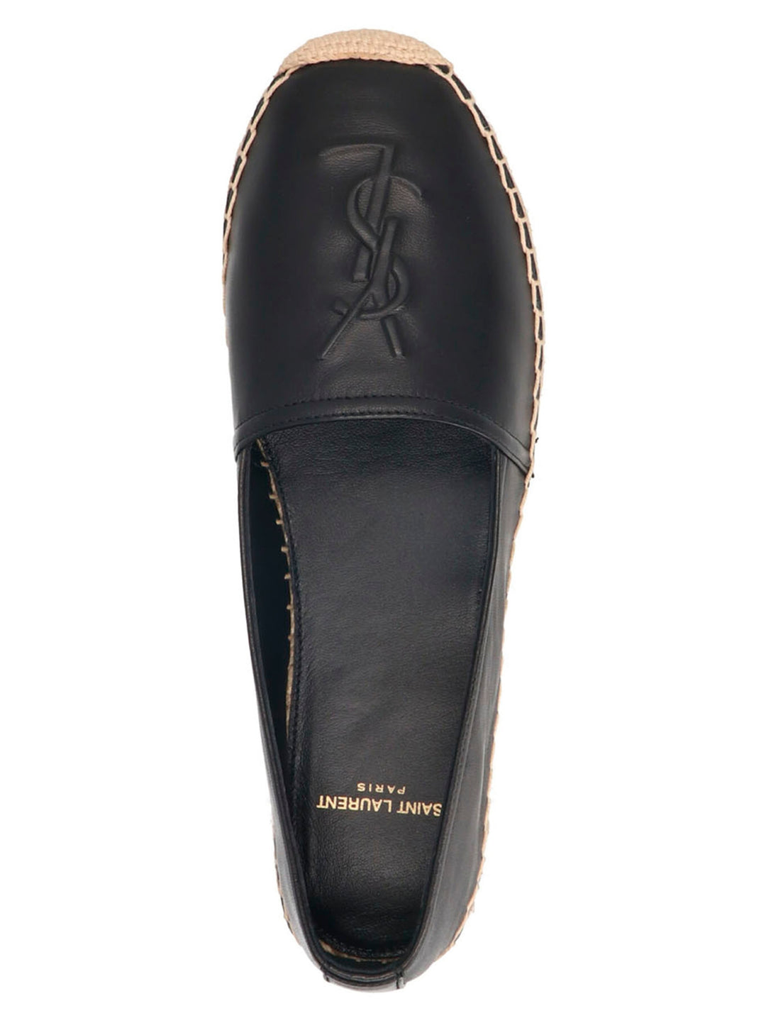 Saint Laurent Logo Leather Espadrilles Flat shoes - Nero | a7f16692c5fce9b544cc7ffc15bdde000c5f227c