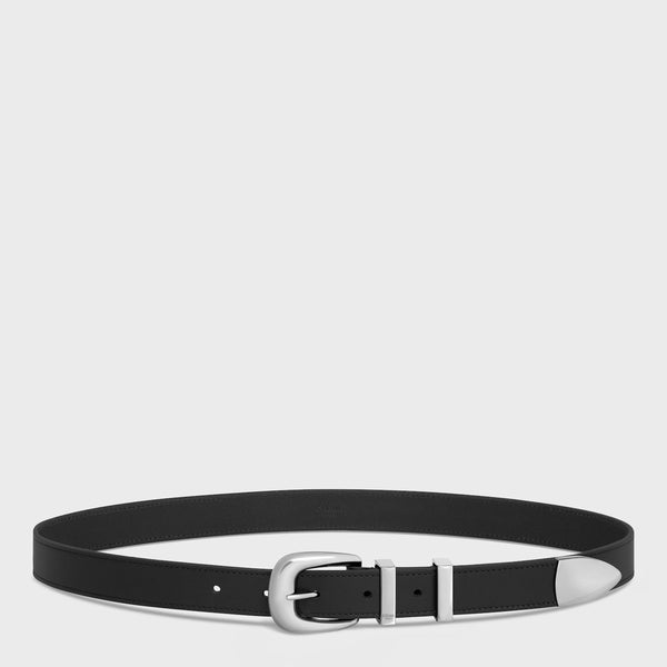 Medium 25mm Western Belt Black/Silver
