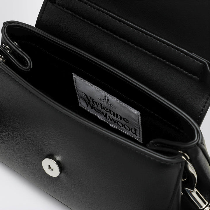 Vivienne Westwood Hazel Small Schwarze Schultertasche aus Kunstleder