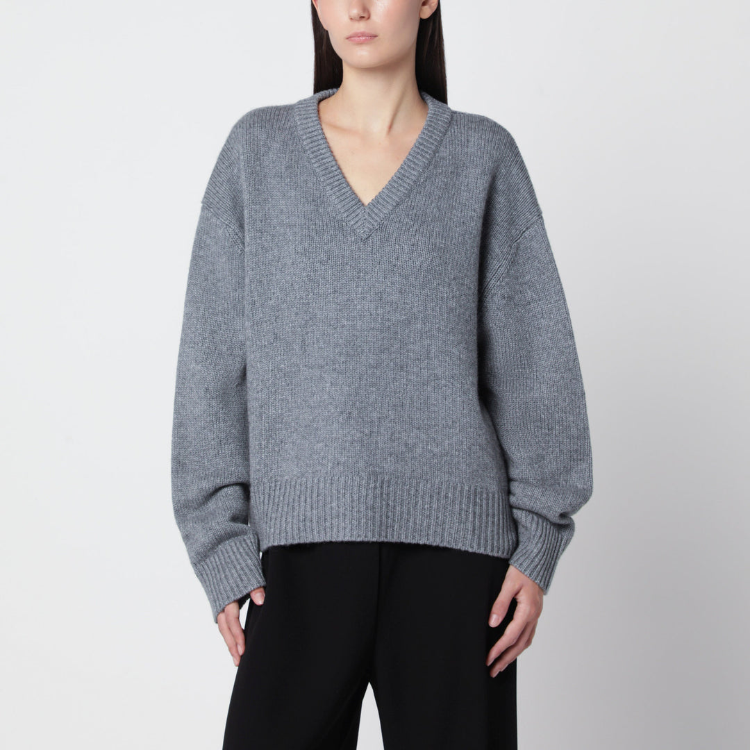 Almada Label Yara Grey Cashmere And Merino Wool Sweater