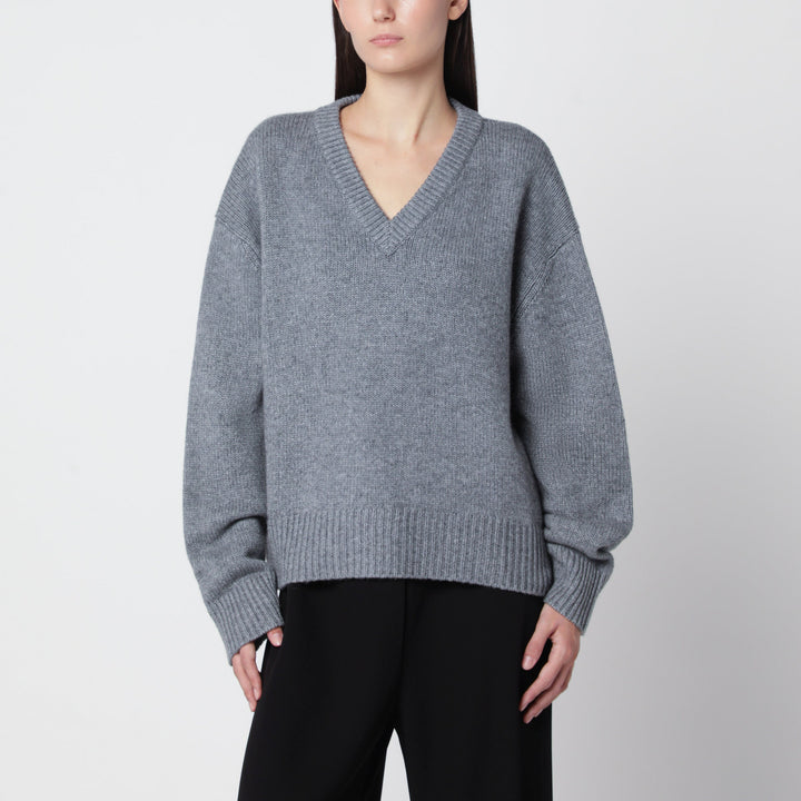 Almada Label Yara Grey Cashmere And Merino Wool Sweater