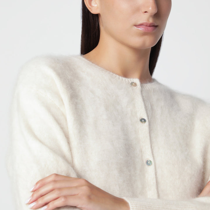 Almada Label Coco Vanilla Cardigan aus gebürstetem Kaschmir